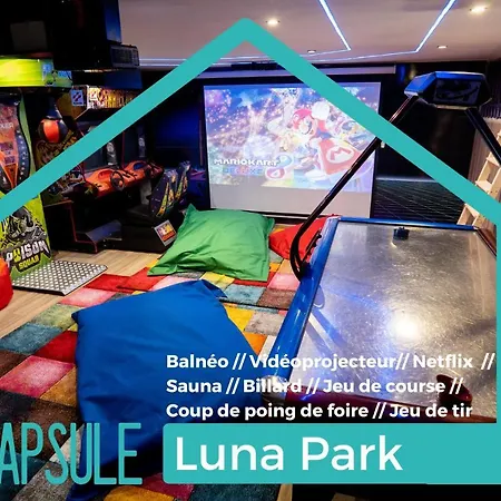 Capsule Luna Park - Jacuzzi - Sauna - Jeux & Arcades - Billard - Netflix & Cinema - * Valenciennes